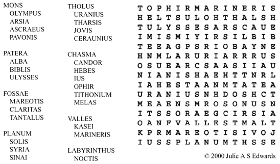 mars word search